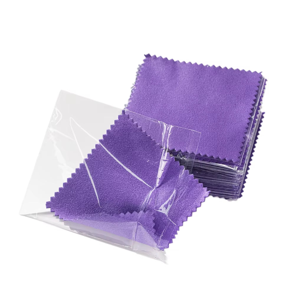50Pcs Individually Silver Cleaner Polishing Jewelry Cloth Napkin Tarnish Remover Tool with Package Ornaments for Silverware Gold