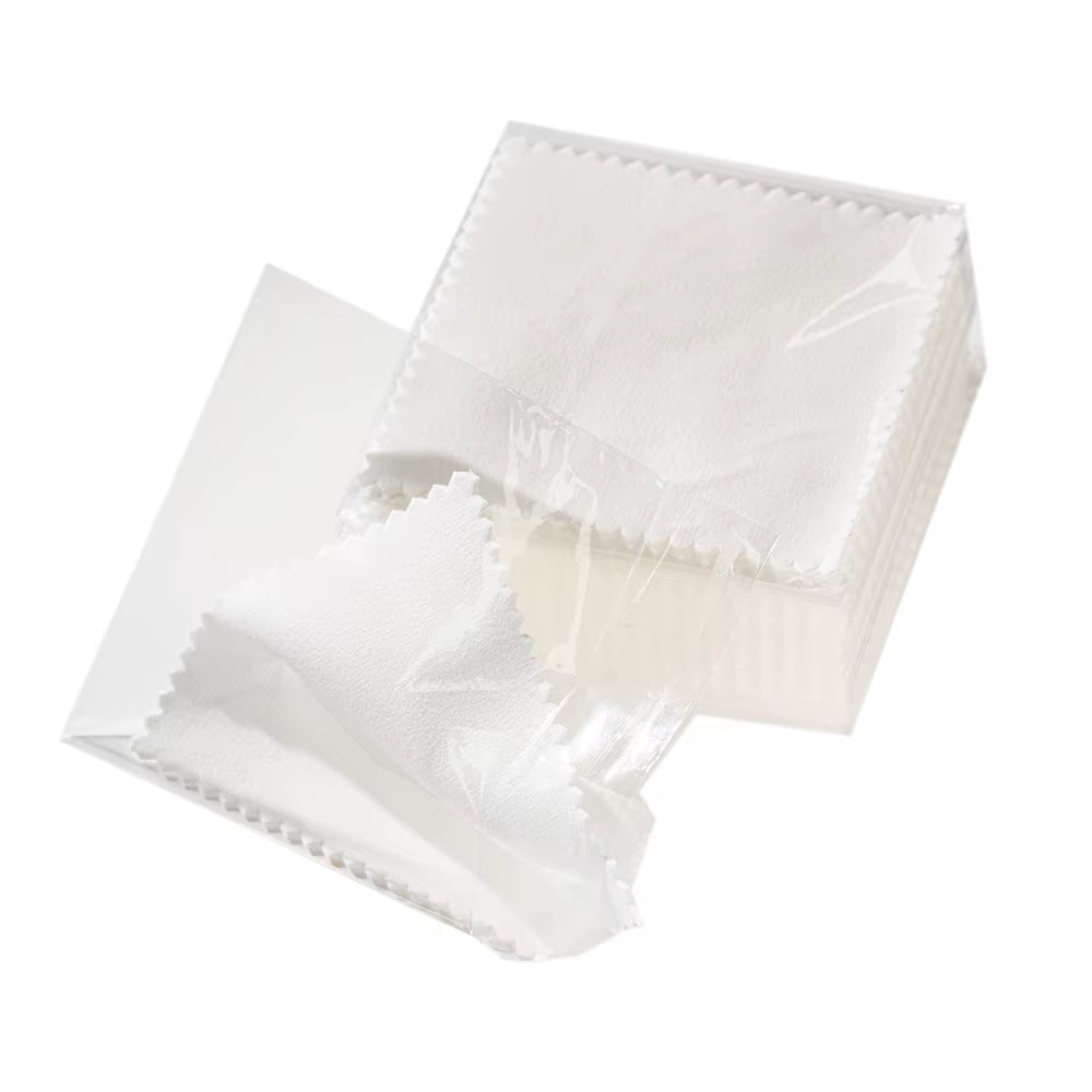 50Pcs Individually Silver Cleaner Polishing Jewelry Cloth Napkin Tarnish Remover Tool with Package Ornaments for Silverware Gold