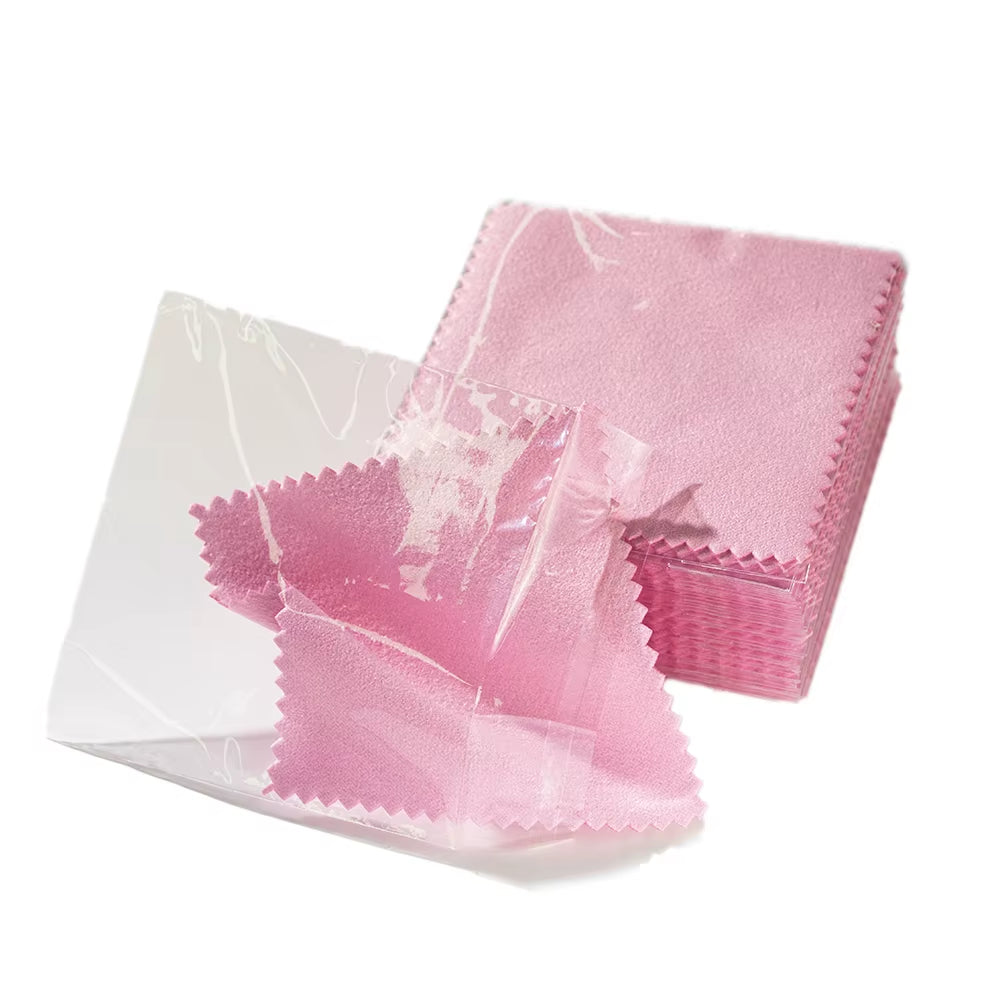 50Pcs Individually Silver Cleaner Polishing Jewelry Cloth Napkin Tarnish Remover Tool with Package Ornaments for Silverware Gold