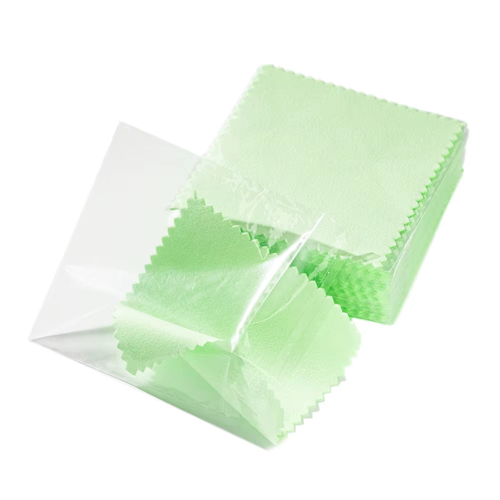 50Pcs Individually Silver Cleaner Polishing Jewelry Cloth Napkin Tarnish Remover Tool with Package Ornaments for Silverware Gold