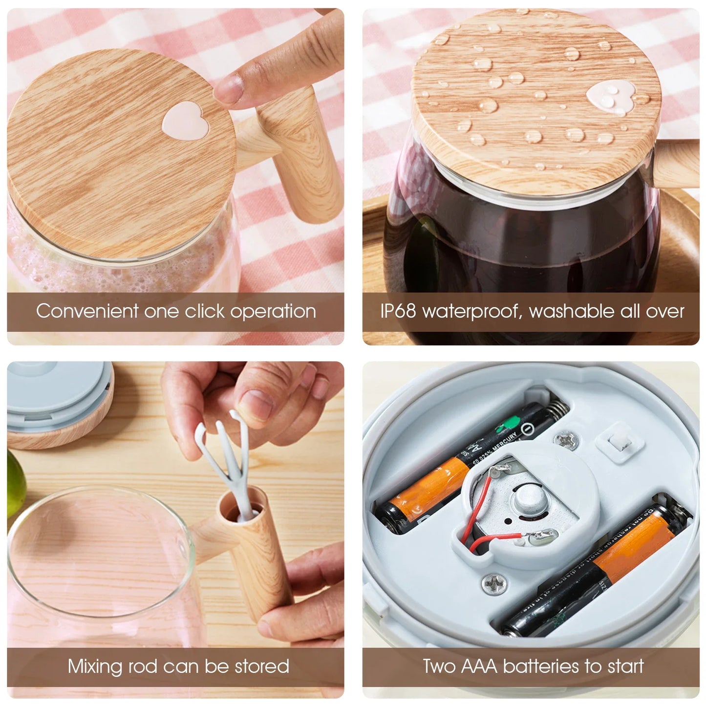 400ML Self Stirring Mug for Coffee Milk Protein Powder