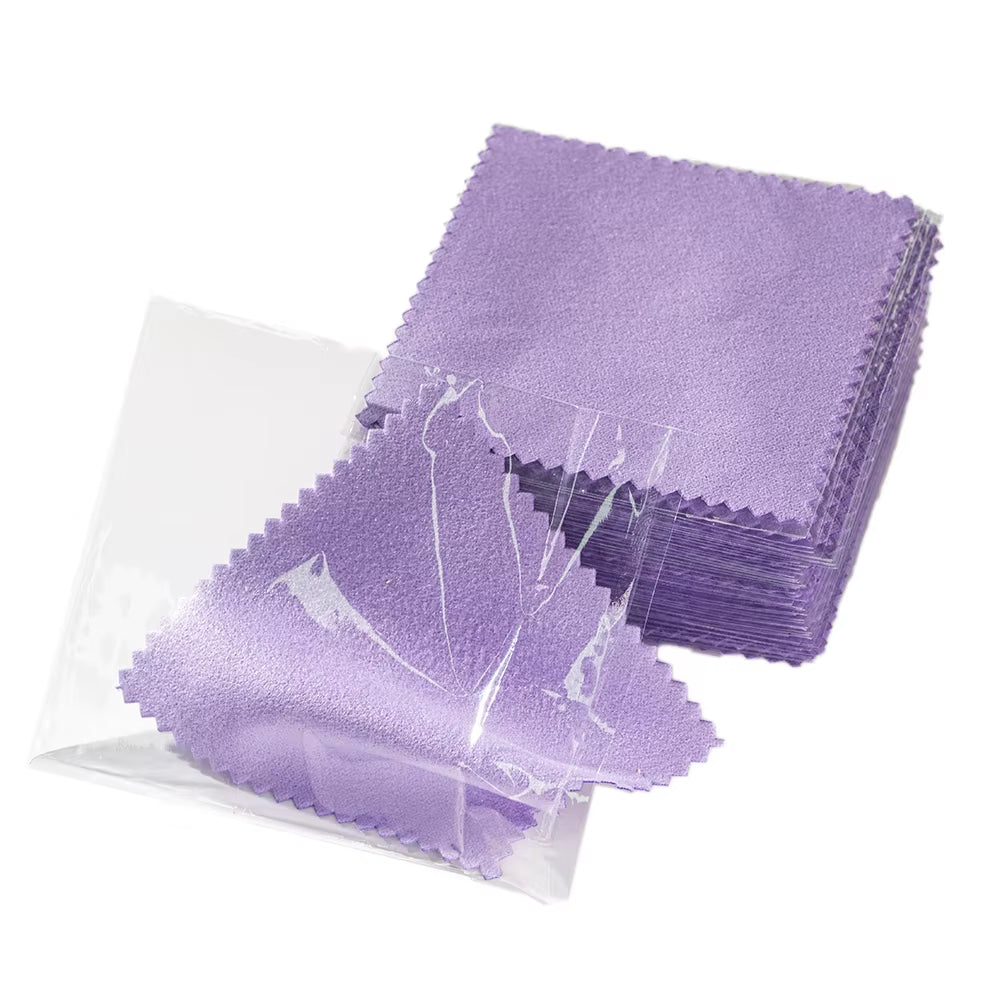 50Pcs Individually Silver Cleaner Polishing Jewelry Cloth Napkin Tarnish Remover Tool with Package Ornaments for Silverware Gold