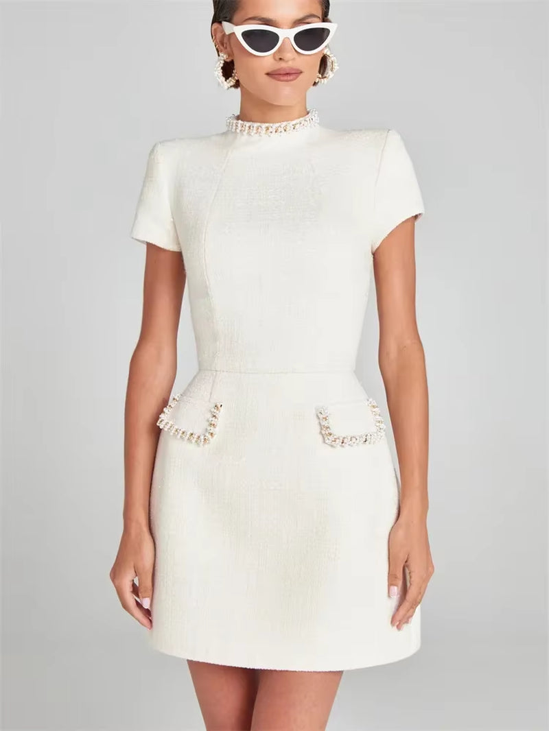 Radiant Allure: Shiny Elegant Mini Dress for Women